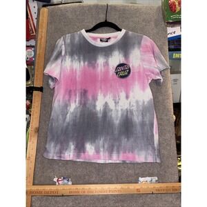 SANTA CRUZ Skateboards Unisex T Shirt Size Small Purple Tie Dye Double Sided